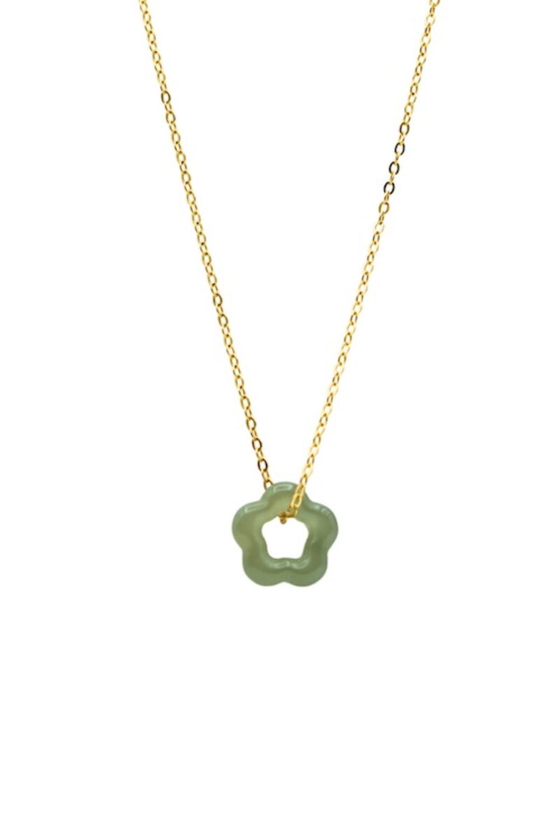 Plum Blossom — Green Jade Pendant Necklace - Image 4