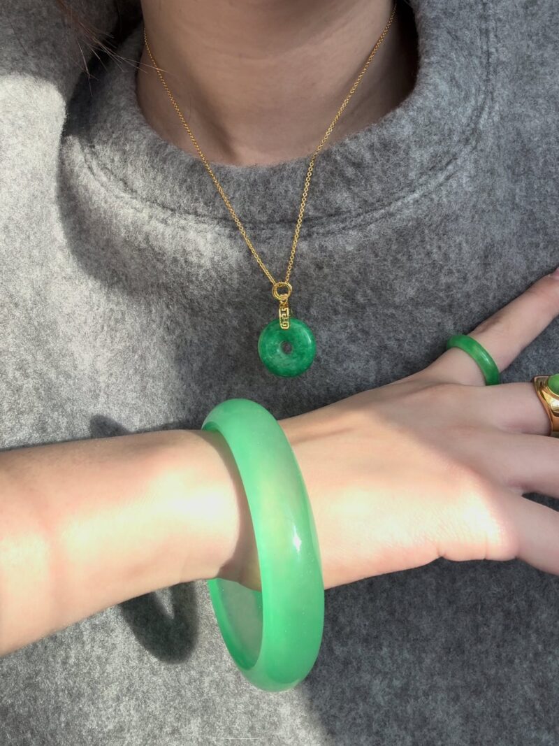 Donut — Green Jade Pendant Necklace - Image 4