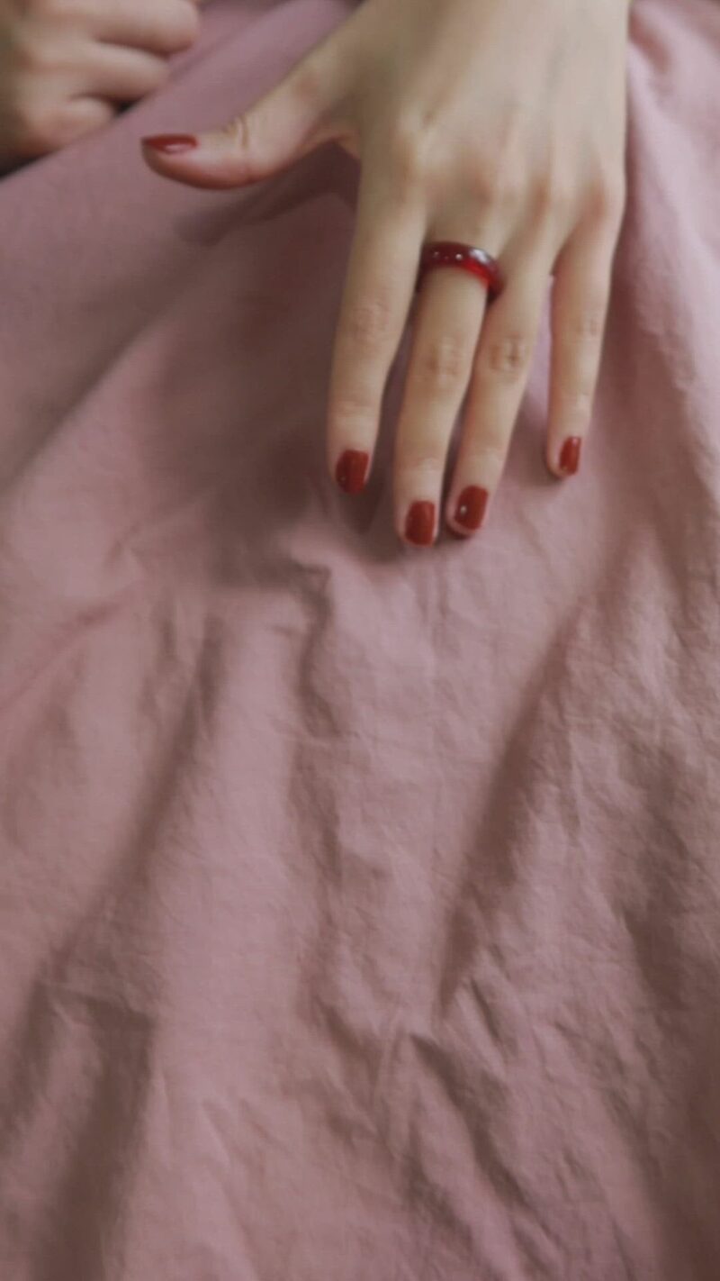 Persimmon — Dark Orange Jade Stone Ring - Image 4