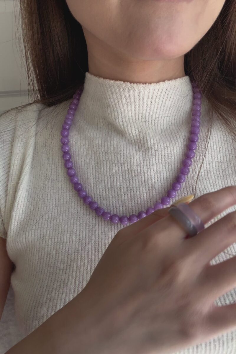 Lilac — Purple Jade Beaded Necklace - Image 4