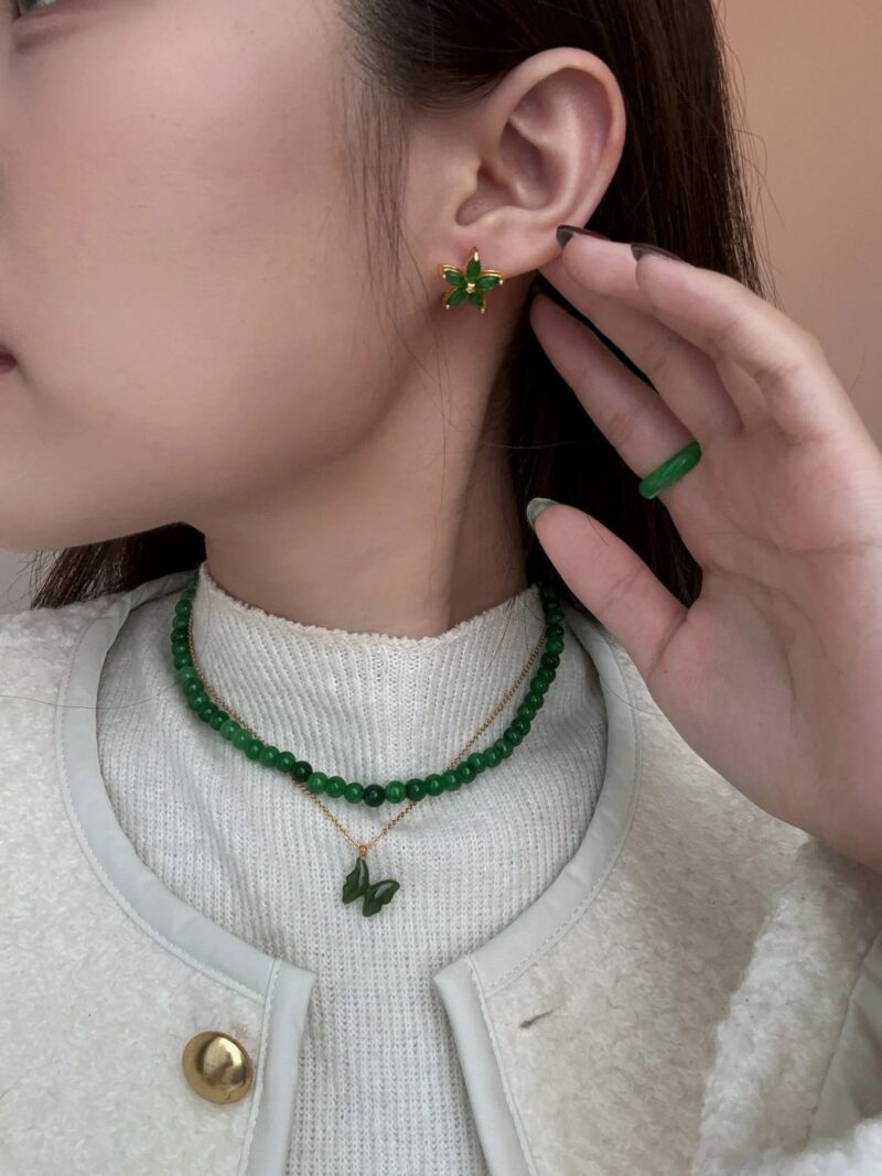 Lime — Green Jade Beaded Necklace - Image 4