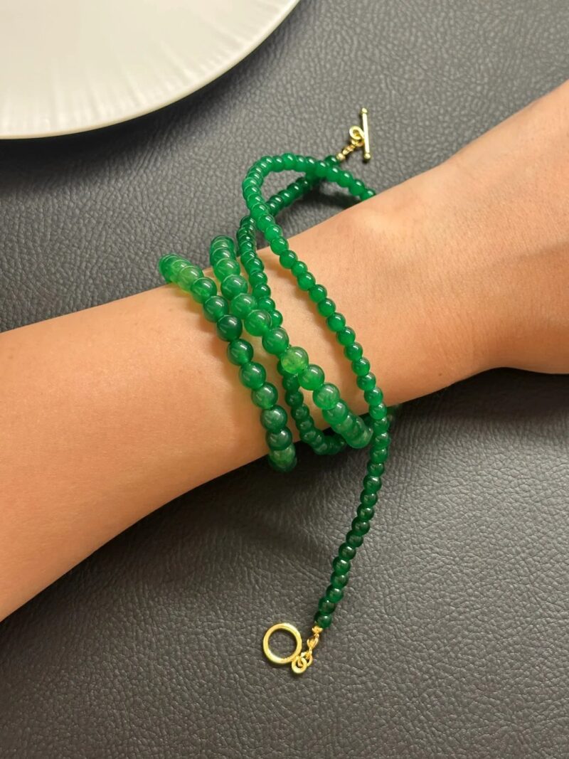Lime — Green Jade Beaded Necklace - Image 5
