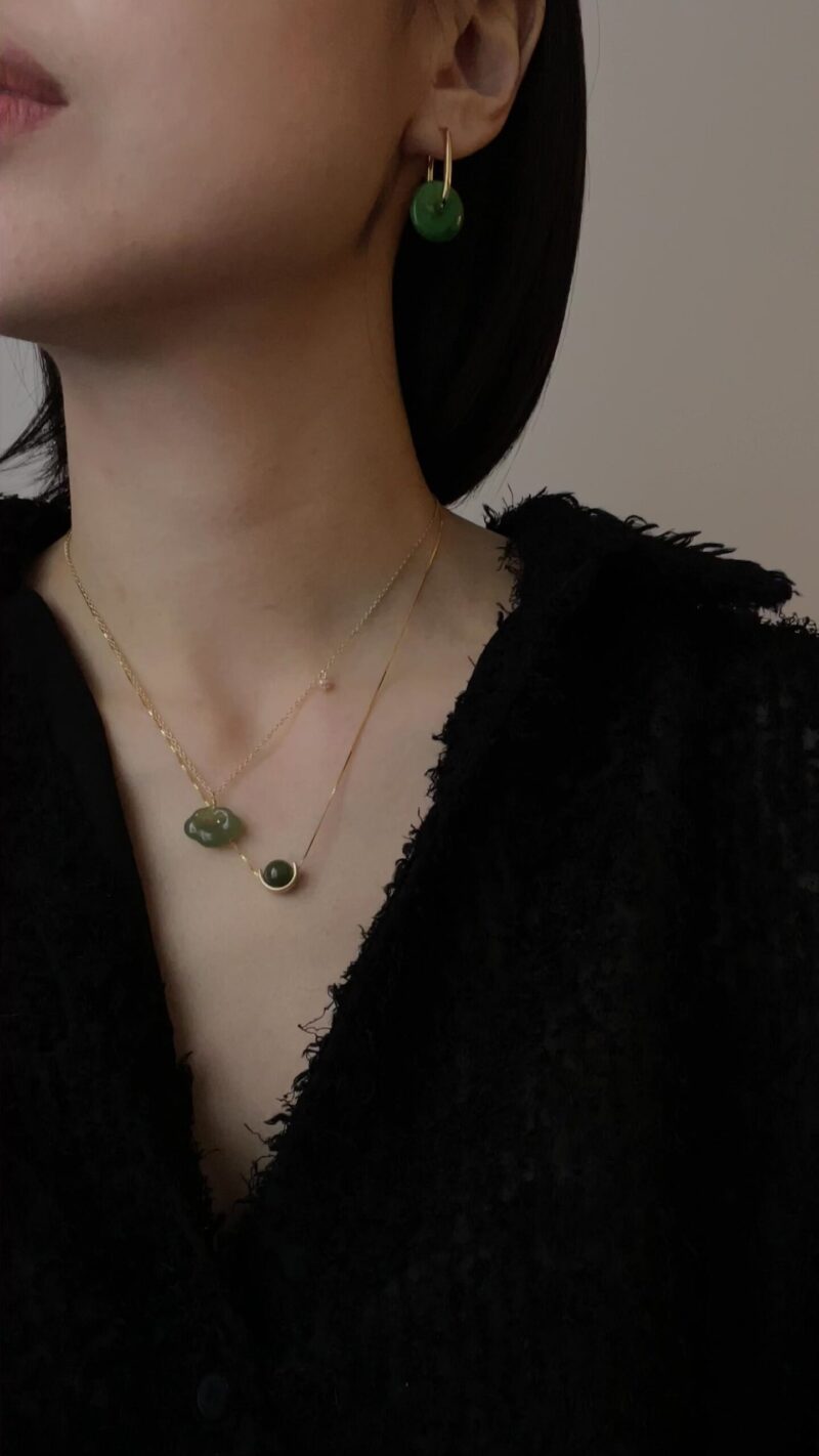Cloud — Green Jade Pendant Necklace - Image 6