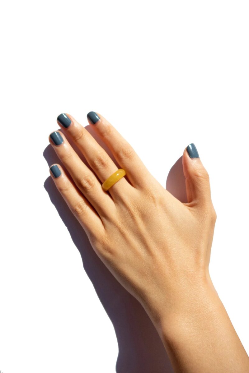 Carrie — Yellow Jade Ring - Image 2