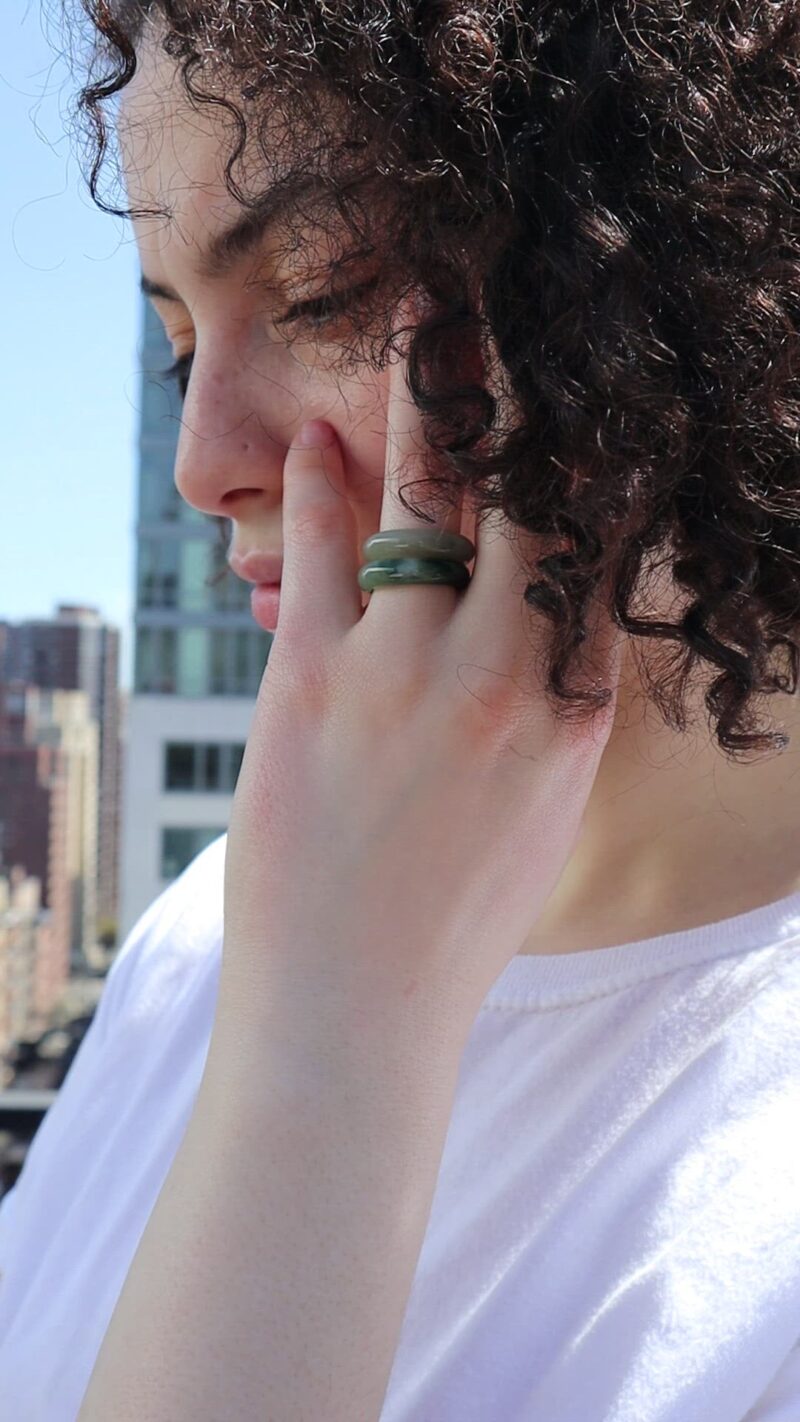 Chess — Light/Dark Cyan Jade Ring - Image 8