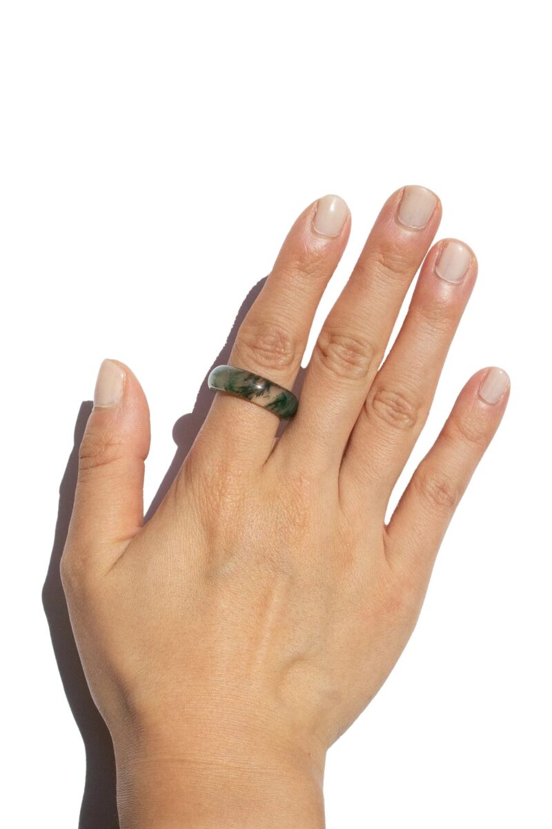 Seaweed  — Green Jade Stone Ring - Image 2
