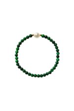Clara — Pearl and Green Chalcedony Beaded Bracelet