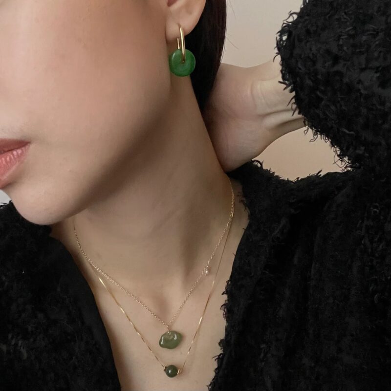 Cloud — Green Jade Pendant Necklace - Image 4