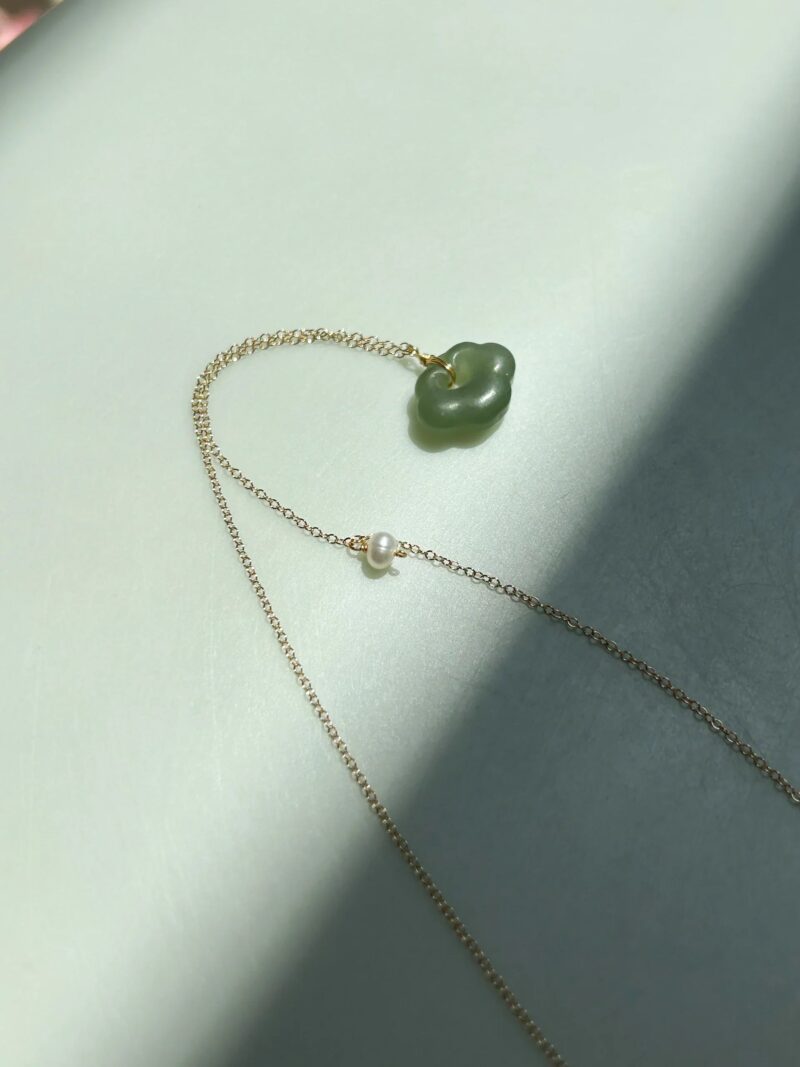 Cloud — Green Jade Pendant Necklace - Image 5