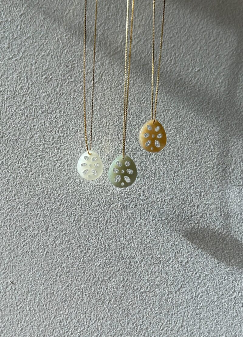 Lotus Root Jade Pendant Necklace - Image 2