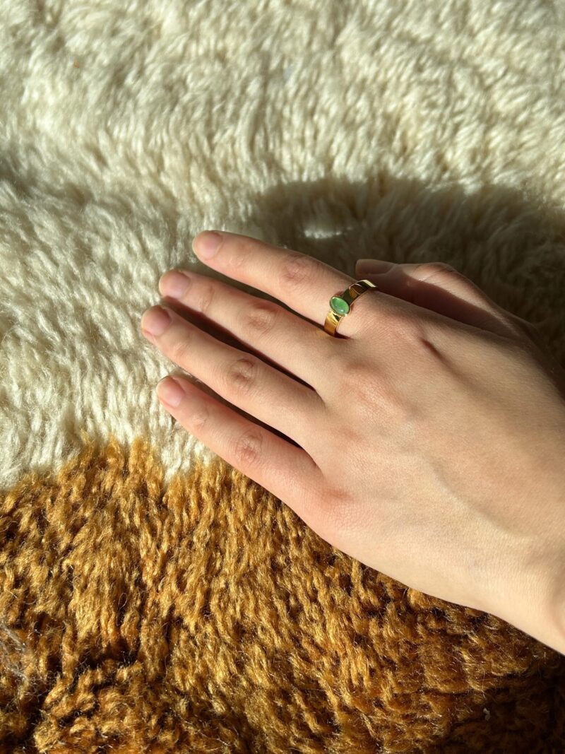 seree Atelier | Simone — Imperial Green Jade Gold Ring - Image 2