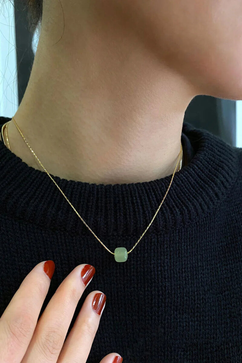 Beetle — Green Bead Jade Necklace - Image 3