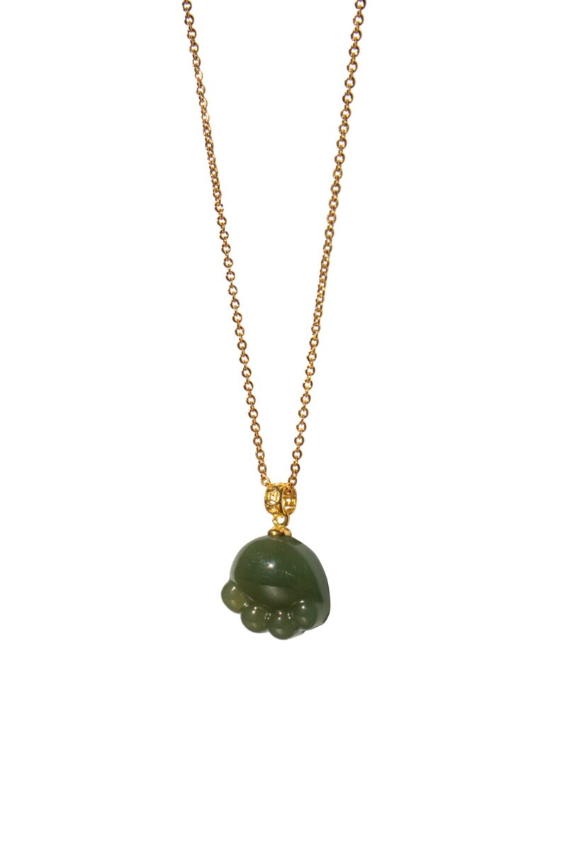 Cat Paw II — Green Jade Pendant Necklace - Image 2
