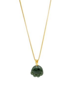 Cat Paw II — Green Jade Pendant Necklace