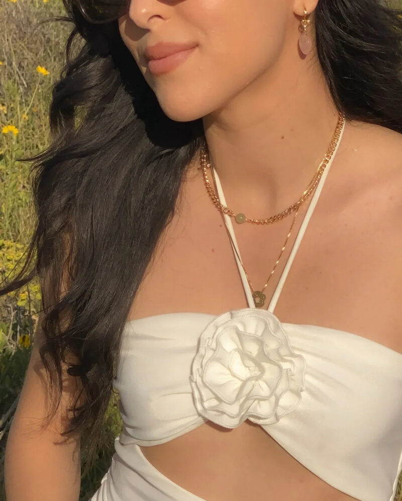 Charlotte — Green Jade Gold Chain Necklace - Image 2
