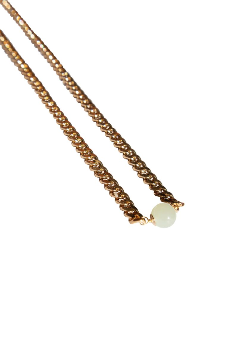 Charlotte — Green Jade Gold Chain Necklace - Image 3