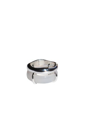 Cove — White Jade Stone Sculpted Ring