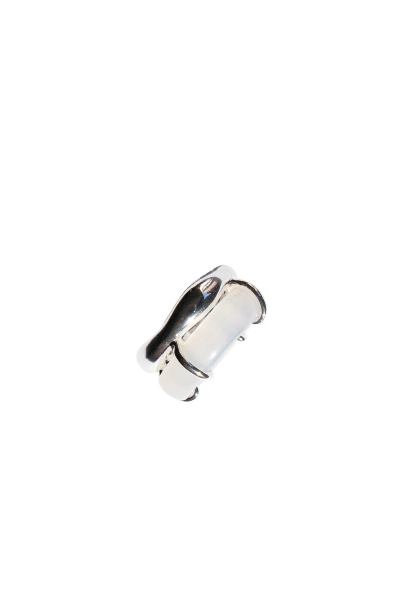 Cove — White Jade Stone Sculpted Ring - Image 4