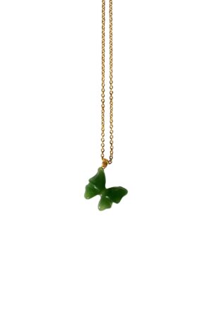 Butterfly II — Green Jade Pendant Necklace