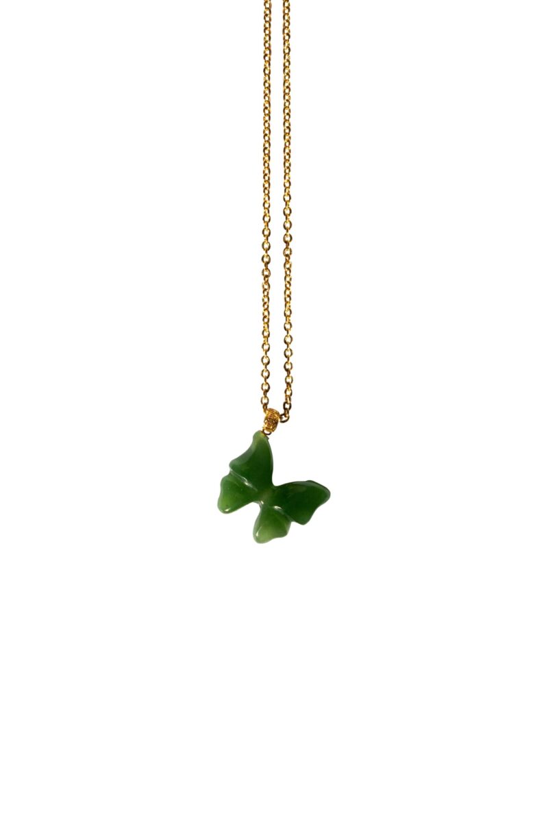 Butterfly II — Green Jade Pendant Necklace