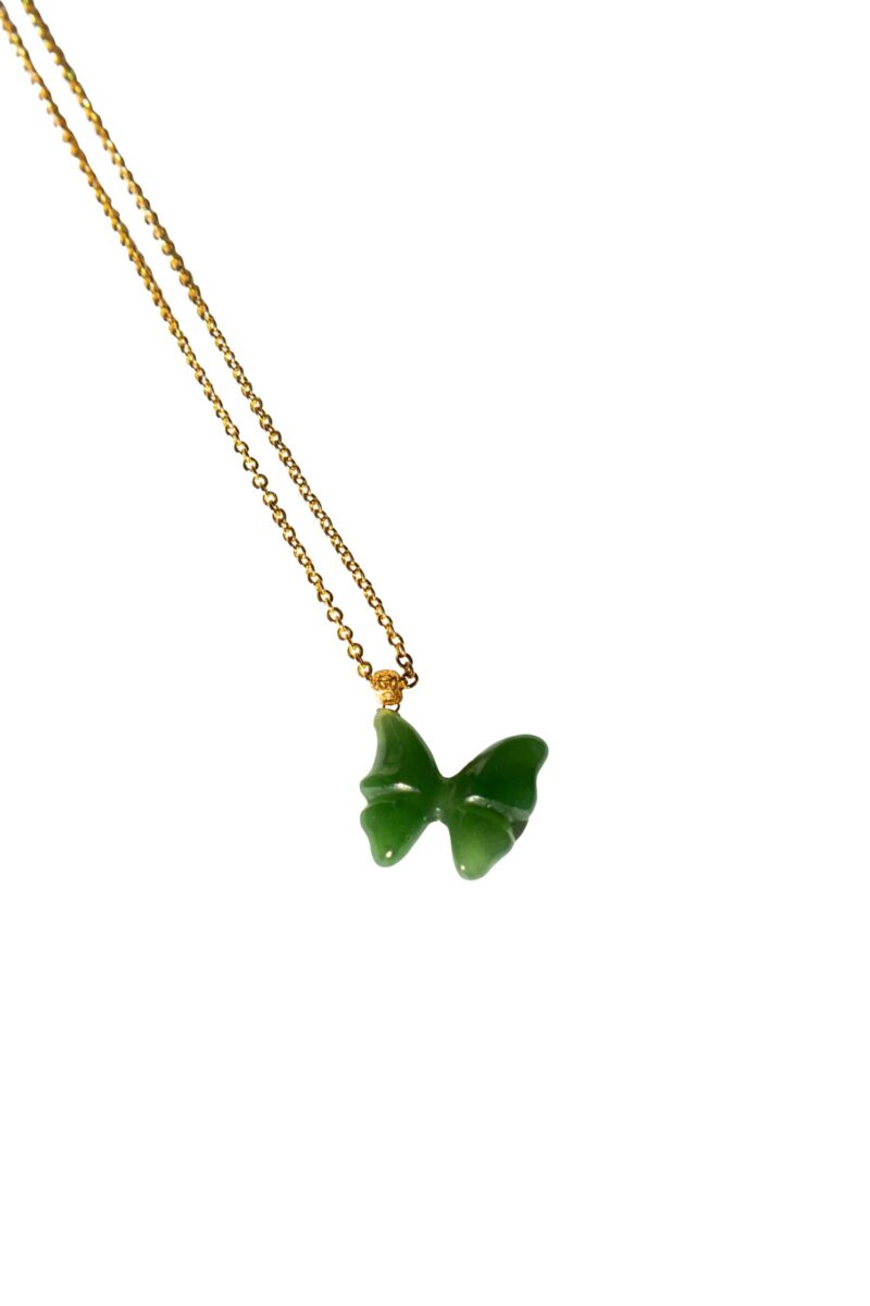 Butterfly II — Green Jade Pendant Necklace - Image 3
