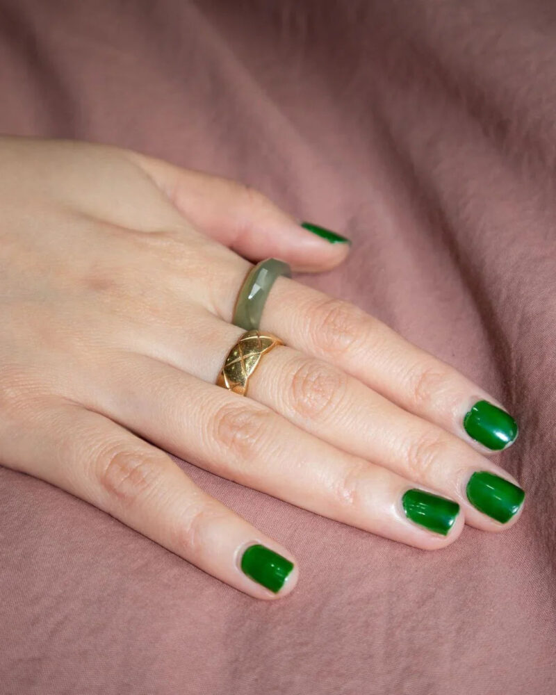 Dia — Structured Green Jade Ring - Image 2