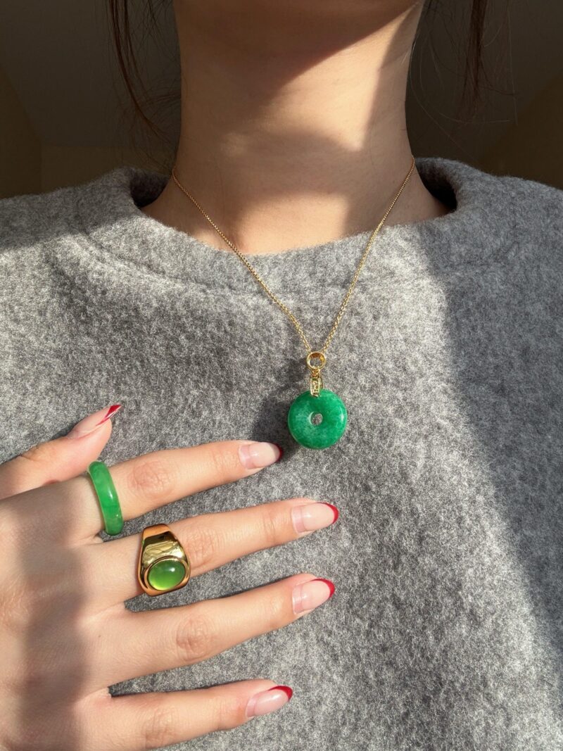 Donut — Green Jade Pendant Necklace - Image 2