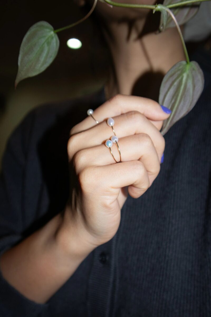 Eden — Freshwater Pearl Skinny Gold Ring - Image 5