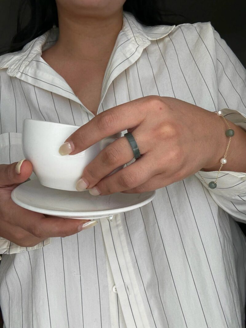 Gale — Cyan Square Jade Ring - Image 4