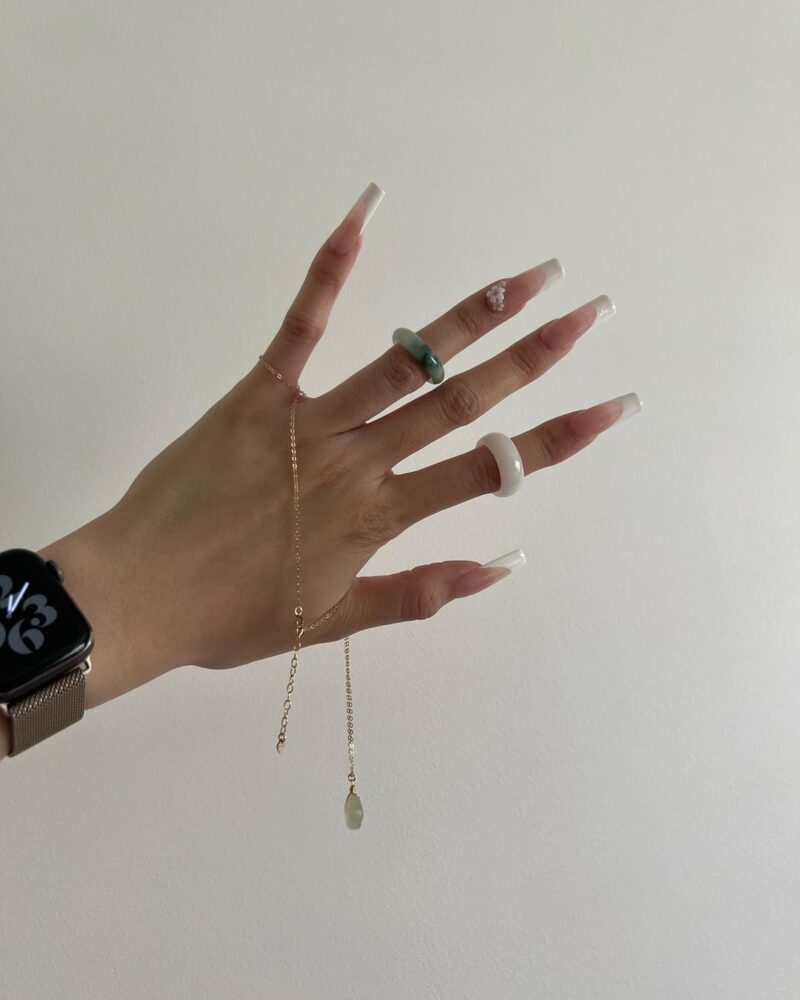 Koi — Mottled Green Jade Ring - Image 2