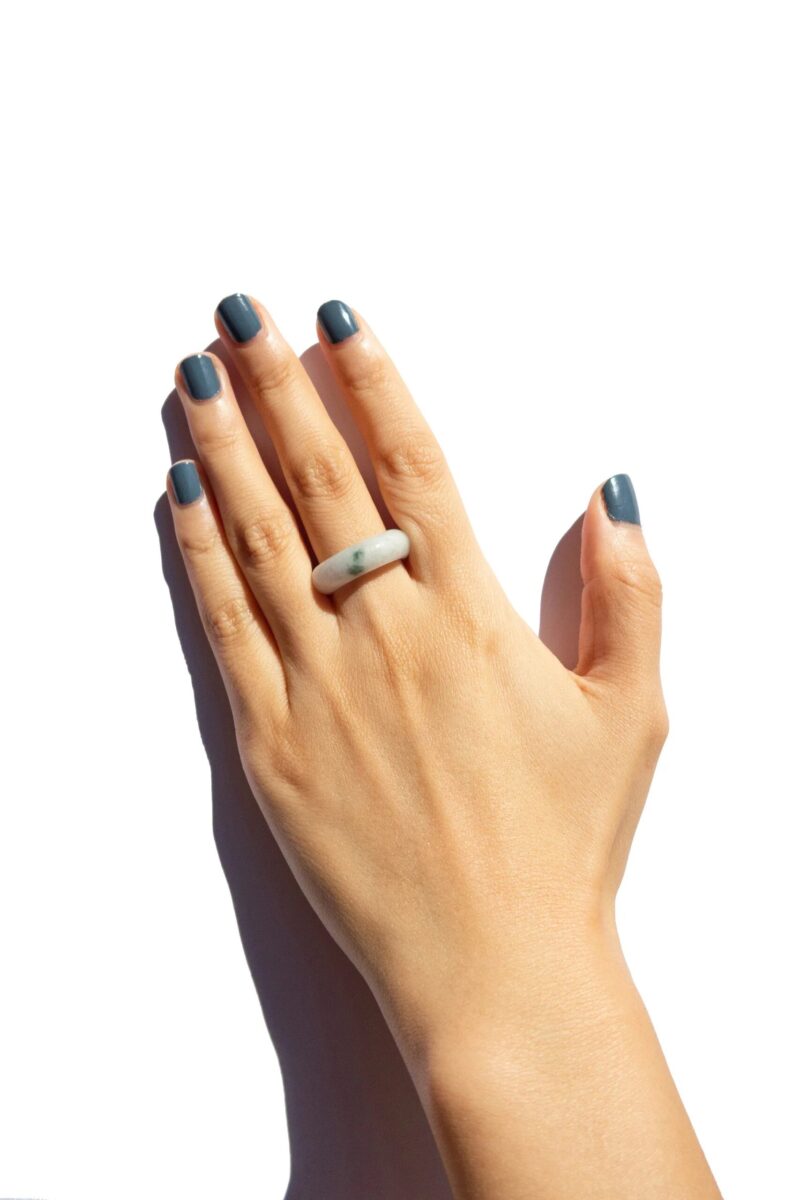 Koi — Mottled Green Jade Ring - Image 3