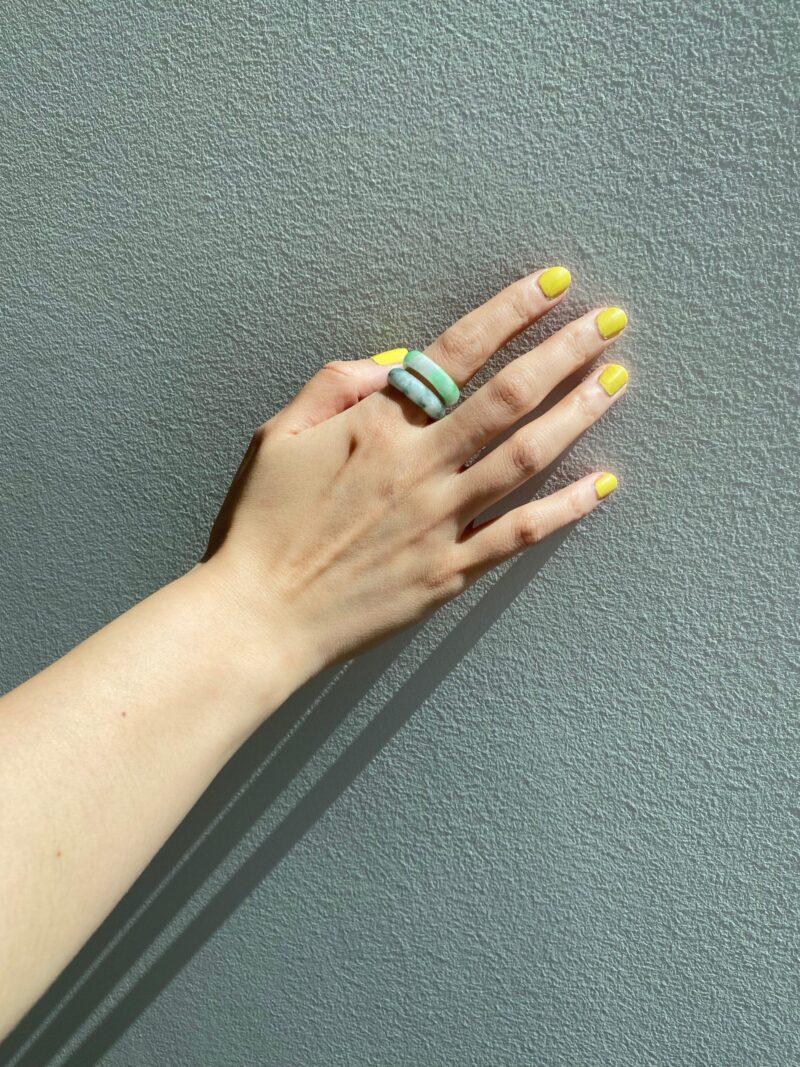Koi — Mottled Green Jade Ring - Image 4