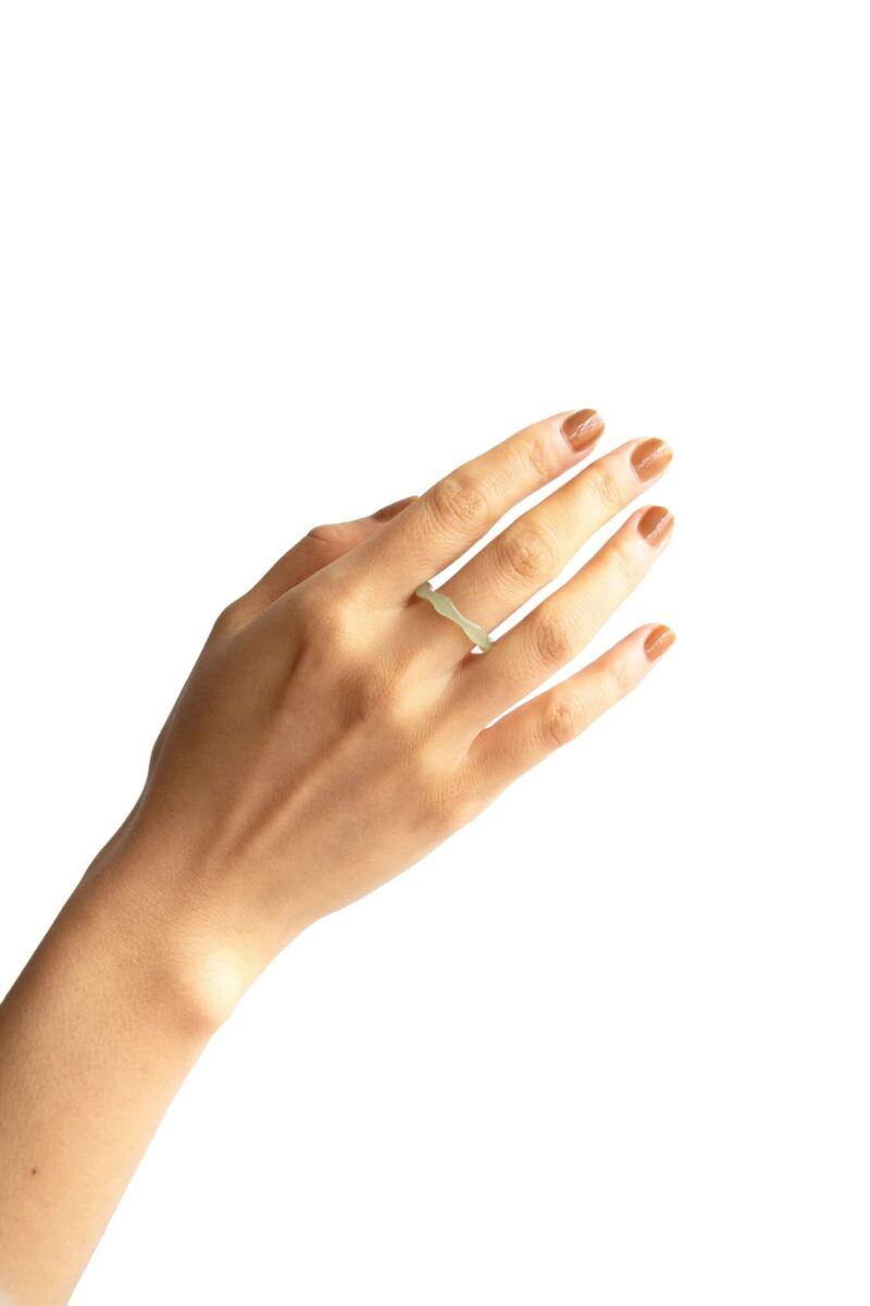 Mermaid — Off-White Skinny Jade Ring - Image 2
