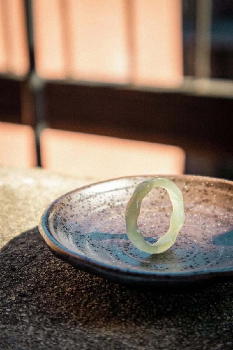 Mermaid — Off-White Skinny Jade Ring - Image 3