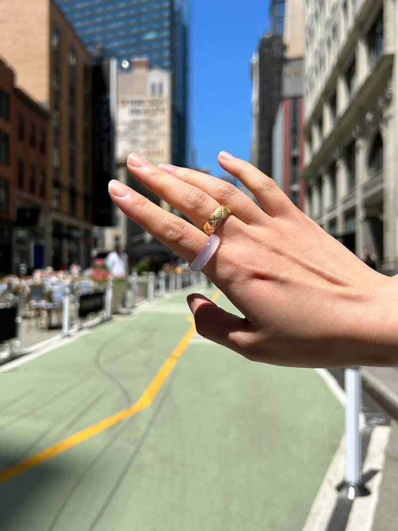 Mist — Grey Purple Jade Stone Ring - Image 3