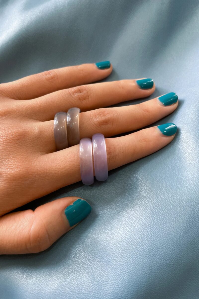 Mist — Grey Purple Jade Stone Ring - Image 6