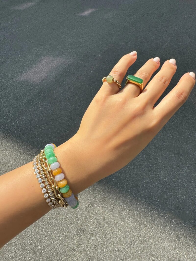 Lavender Field — Beaded Jade Bracelet - Image 2