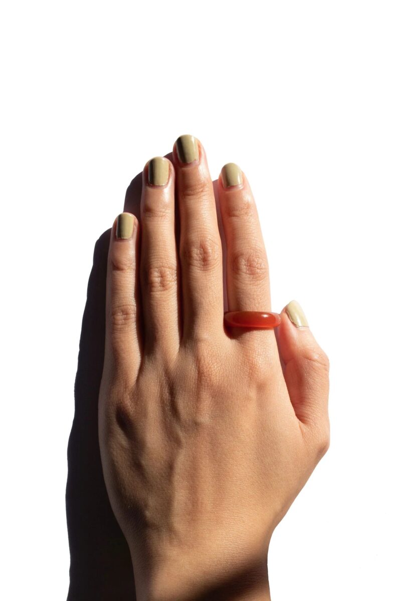 Persimmon — Dark Orange Jade Stone Ring - Image 3