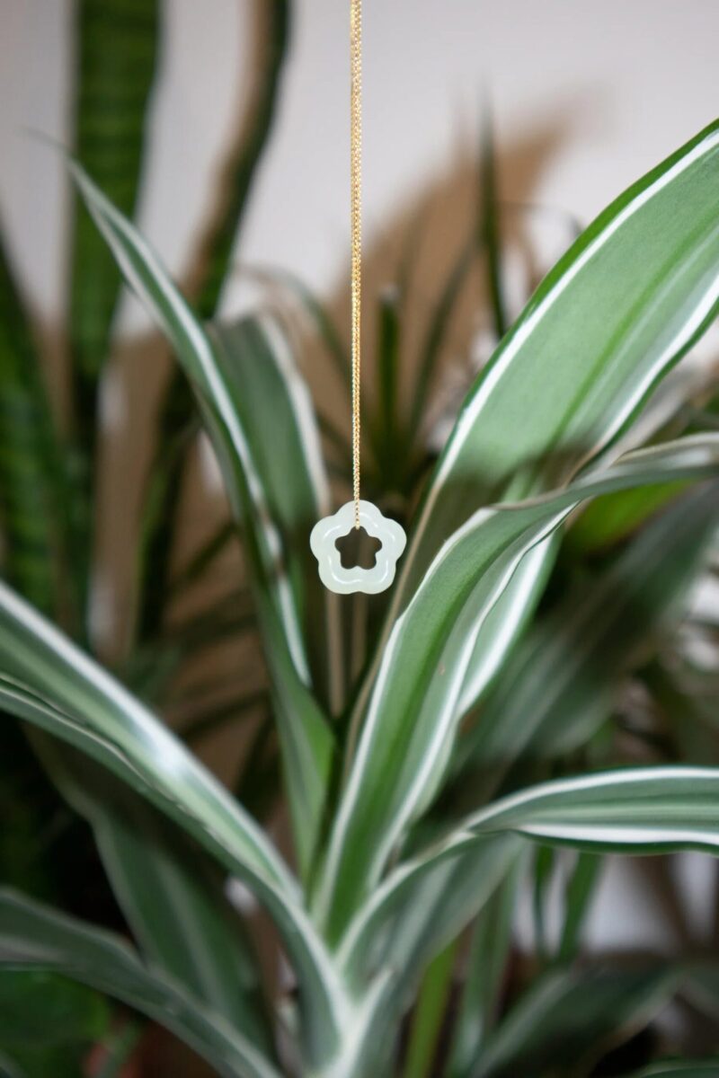 Plum Blossom — Green Jade Pendant Necklace - Image 5