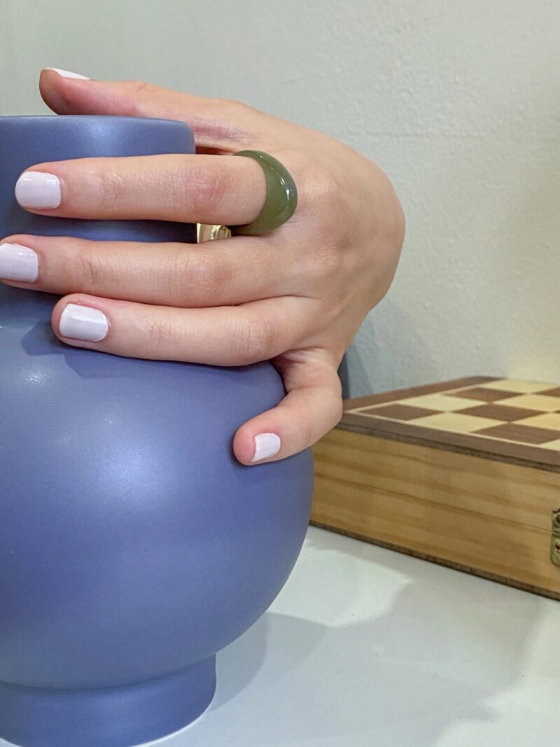 Pyra — Teardrop Green Jade Ring - Image 2