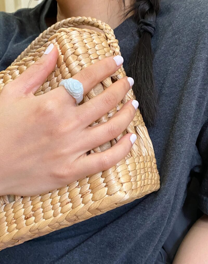 Rose — Off-White Jade Ring - Image 3