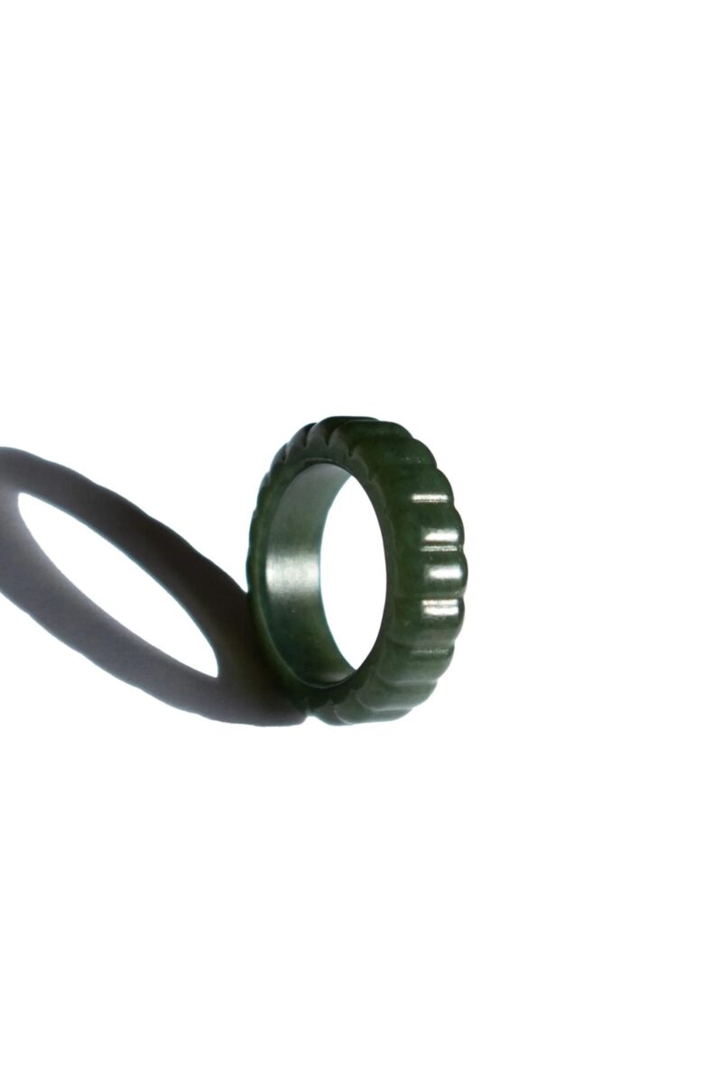 Sophia Skinny — Ribbed Jade Ring - Image 2