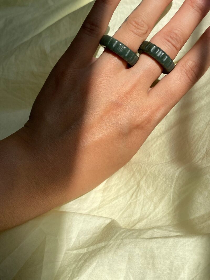 Sophia Skinny — Ribbed Jade Ring - Image 4
