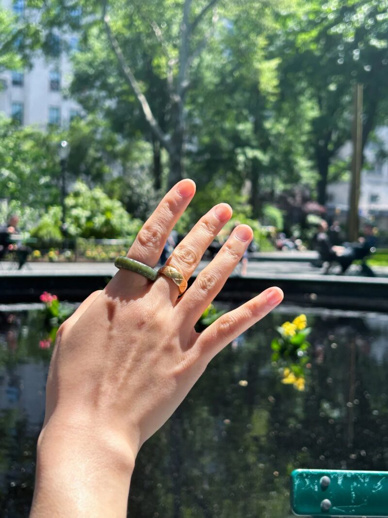 Sophia Skinny — Ribbed Jade Ring - Image 5