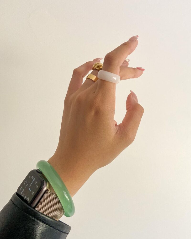 Tee — White Jade Stone Ring - Image 2