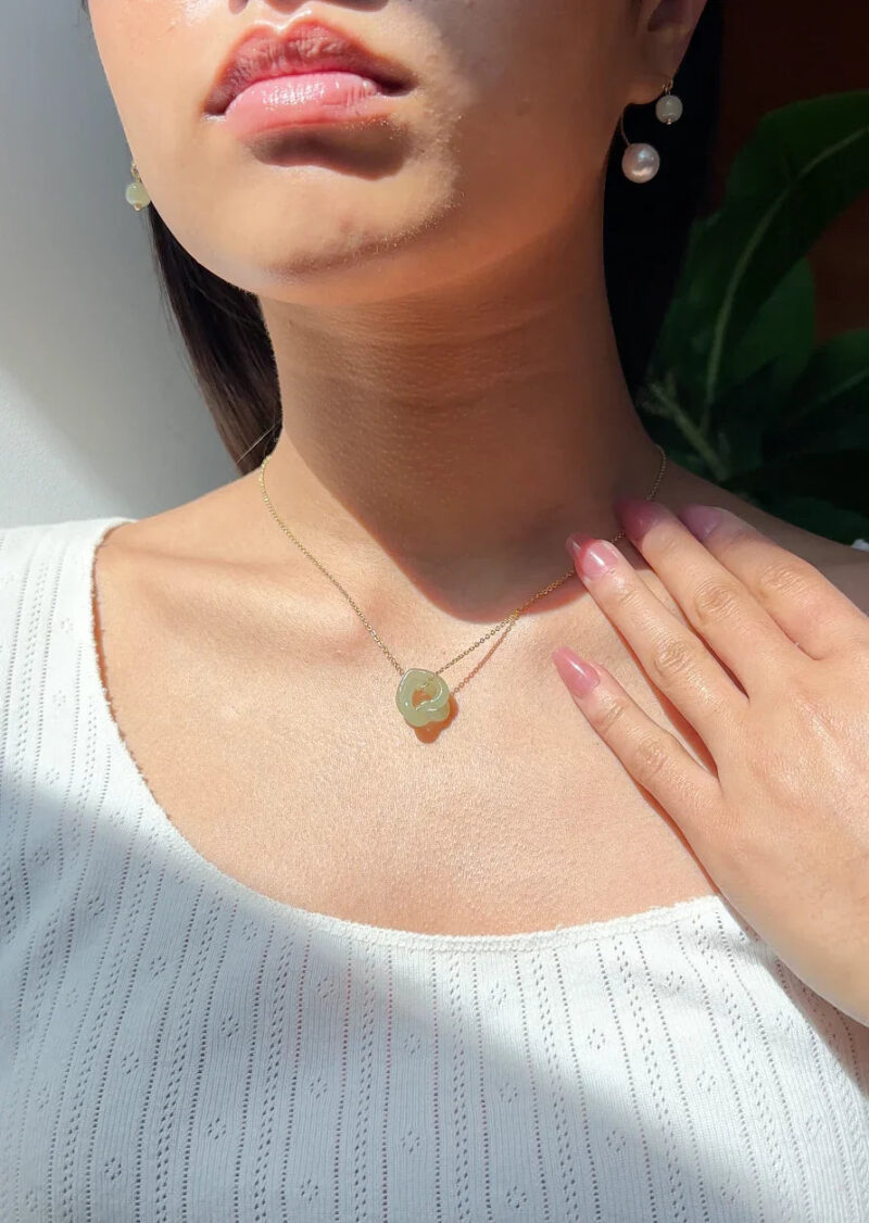 The Hearts — Interlocking Jade Pendant Necklace - Image 2