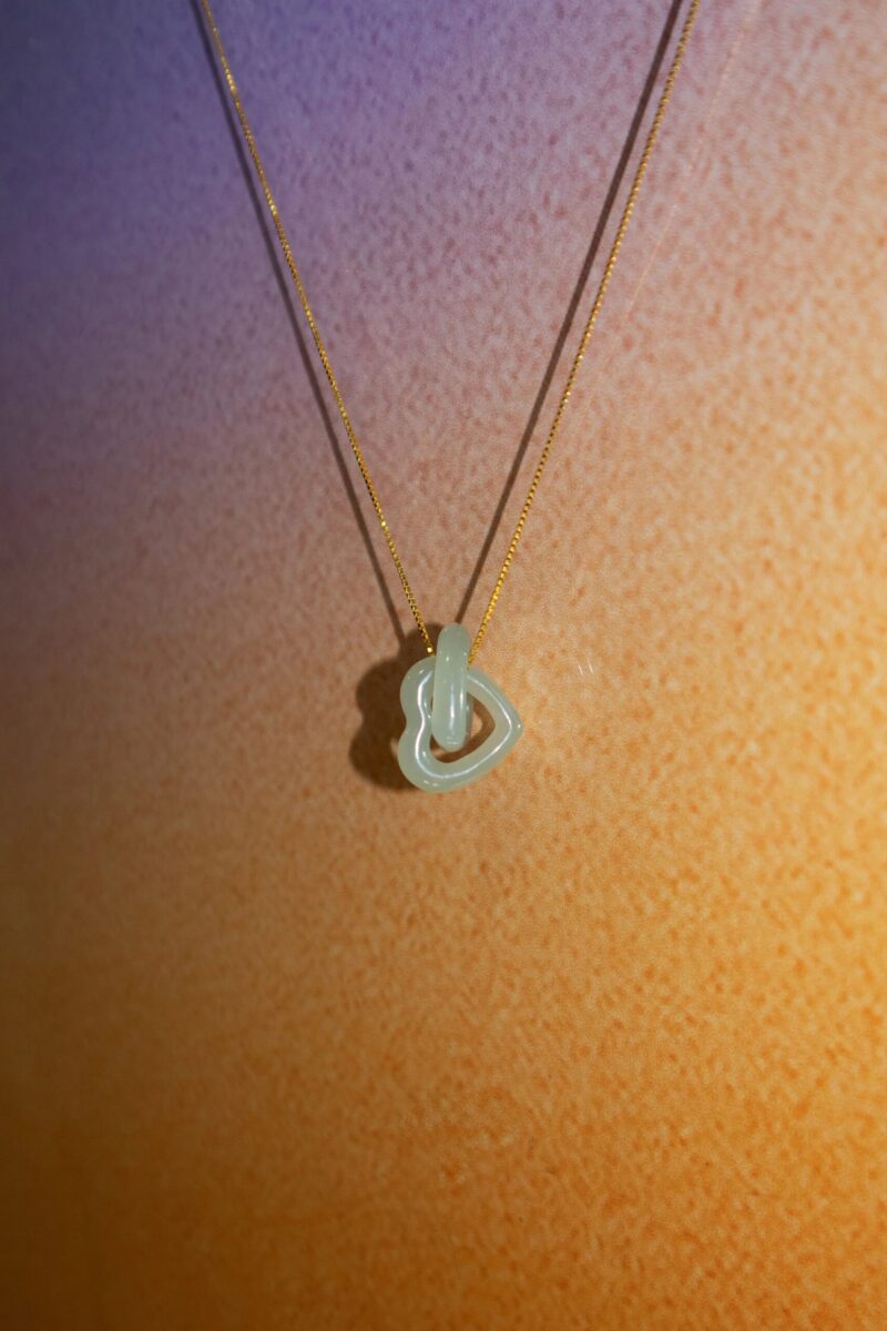 The Hearts — Interlocking Jade Pendant Necklace - Image 4